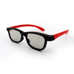 G66 Passive 3D Polarized Lenses Glasses For Cinema - Black/Red