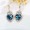 Fashion Crystal Love Pendant Necklace Earrings Jewelry Set-Lake Blue