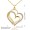 Double Heart Pendant Necklace - Gold