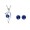 Pendant Necklace/Earrings Set - Silver/Blue
