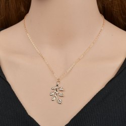Leaf Pendant Necklace - Gold