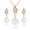 Fashion Crystal Pearl Necklace & Earring Set - Gold/White