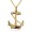 Womens Stainless Steel Anchor Pendant Necklace - Gold