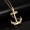 Womens Stainless Steel Anchor Pendant Necklace - Gold