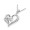 Studded Lovers Heart Necklace - Silver