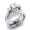 Double Piece Engagement/Wedding Ring - Silver