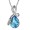 Crystal Teardrop Pendant Necklace - Silver/ Blue