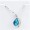 Austrian Crystal Pendant Necklace - Sea Blue/Silver
