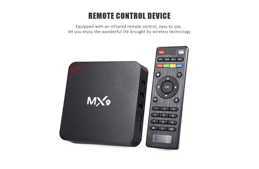 MX9 TV Box RK3229 Android 6.0 Quad-core 2.4GHz WiFi 1GB 8GB Smart Media Player