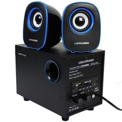 Lenrue C3 Bluetooth Super Bass 2.1 USB Subwoofer - Black/Blue
