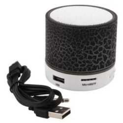 LED Mini Portable Bluetooth Speaker - 300mAh Black