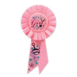 "It's a Girl" Baby Shower Award Ribbon - Pink