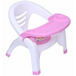 Kids Chair With Detachable Feeding Tray - Pink/White