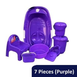 Quality Baby Bath Set - 7 Pieces - Purple