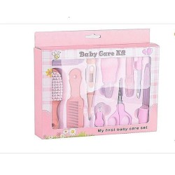 Portable Baby Grooming & Care Kit - 10 Pieces - Pink