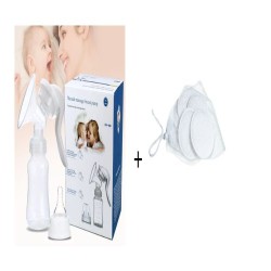 Portable Manual Breast Pump+6 Pieces Washable Breast Pad