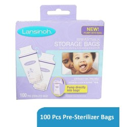 Lansinoh Breast Milk Storage Bags - 100Pieces White