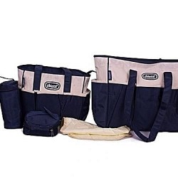 5-In-1 Portable Diaper Bag Sets - Brown/Multicolour