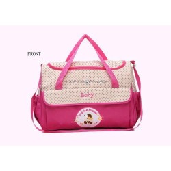 Baby Quality Diaper Bag Set - 3 Pieces - Pink/Multicolour