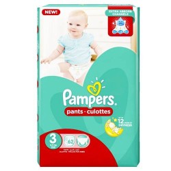 Pampers Midi Pants Diapers - Size 3 - 62 Count
