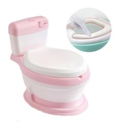 Plastic Baby WC Potty Seat - White/Pink