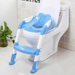 Portable Potty Trainer Seat Chair For Toddler With Ladder - Blue/White
