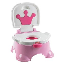 Royal Step Stool/Potty Chair For Kids - White/Pink