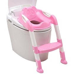Toddler Folding Potty Training Toilet Ladder- Pink