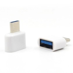 Mini USB Type-C OTG Adapter - 2pcs White