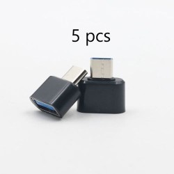 Mini USB Type-C OTG Adapter - 5pcs Black