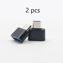 Mini USB Type-C OTG Adapter - 2 Pieces Black