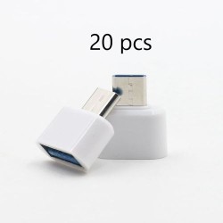 Mini USB Type-C OTG Adapter - 20pcs White
