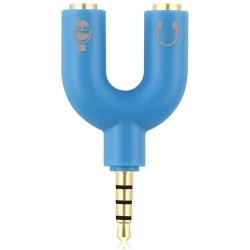 Audio Splitter for Microphone & Headphone - Blue