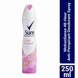 Sure 6 Pieces MotionSense 48-Hour Anti-Perspirant Deodorant Spray - Bright Bouquet - 250ml