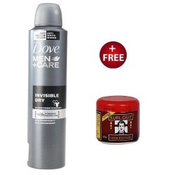 Dove Invisible Dry Men+Care 48Hrs Deodorant Spray - 250ml + Free Kurl Out Hair Cream