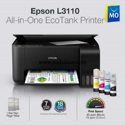 Epson L3110 3-in-1 Print Scan Copy -Ecotank System -Printer - Black