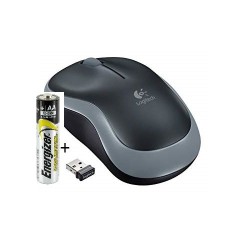 Logitech M220 Silent Wireless Mouse + Energizer Battery - Black/Grey