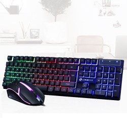2.4GHZ Wired Gaming Mouse With Backlight Keyboard - Black