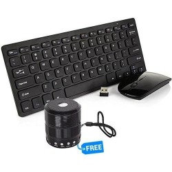 New Keyboard & Mouse Combo - Black + Free BT Speaker - Black