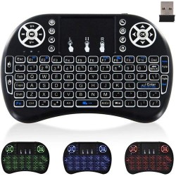 Mini Wireless Keyboard/Touchpad with Backlight - Black