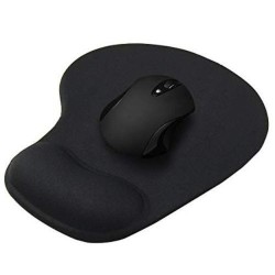 Mouse Pad with Wrist Gel Rest - Black