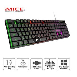 Imice 104 Keycaps Gaming Keyboard With Backlight - Black