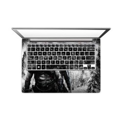 15.6 inches Front and Back Laptop Sticker - Grey/Multicolour