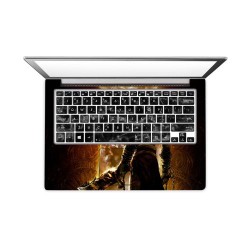15.6 inches Front and Back Laptop Sticker - Dark Brown