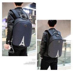 Hp power Anti-Theft Waterproof Multi-Functional Backpack - Dark Grey