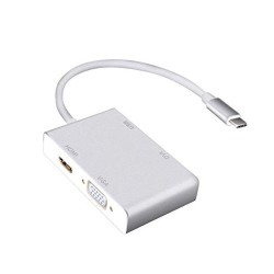4 in 1 USB 3.1 Type C to HDMI Digital Multiport Adapter with Charging Port LBQ - White
