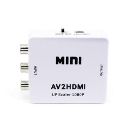 Mini AV To HDMI Video Converter Box AV2HDMI RCA AV HDMI CVBS To HDMI Adapter For HDTV TV PS3 PS4 PC Audio Cable(white)