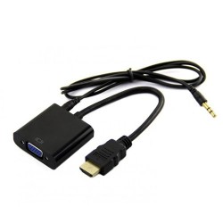 Nano HDMI to VGA Video Converter Adapter FHD Cable - Black